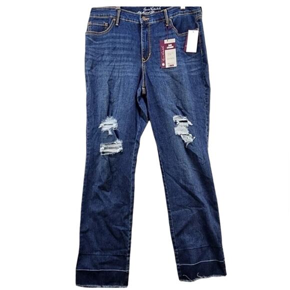 Gloria Vanderbilt Slim-Straight Distressed Jeans Size 10A New With Tag MSRP $54 - Picture 1 of 9